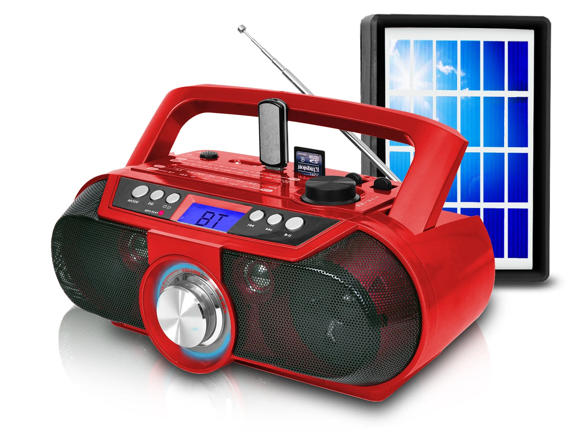 Rechargeable Bluetooth Portable Solar Powered Speaker with USB /SD Inputs