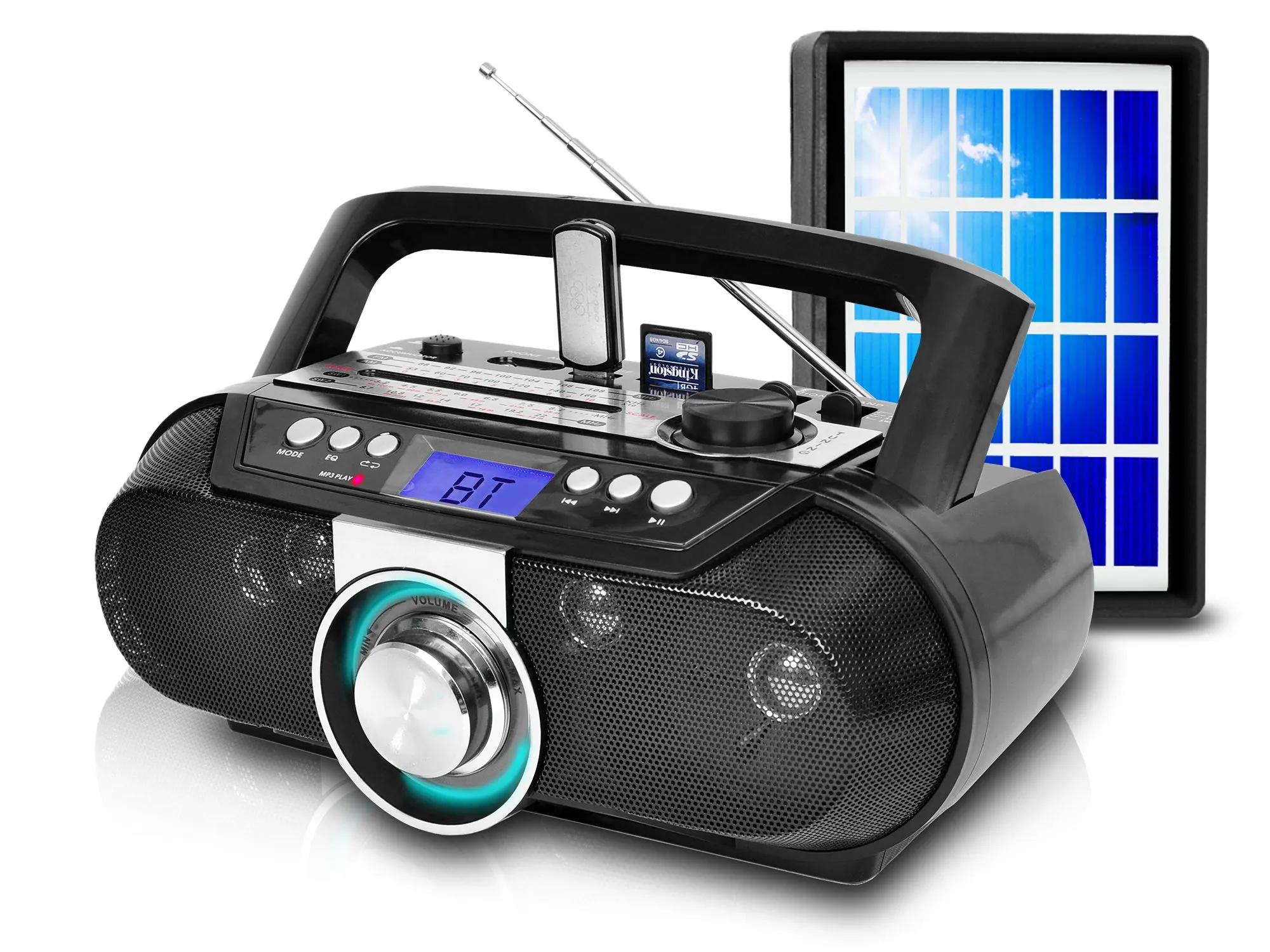 Rechargeable Bluetooth Portable Solar Powered Speaker with USB /SD Inputs