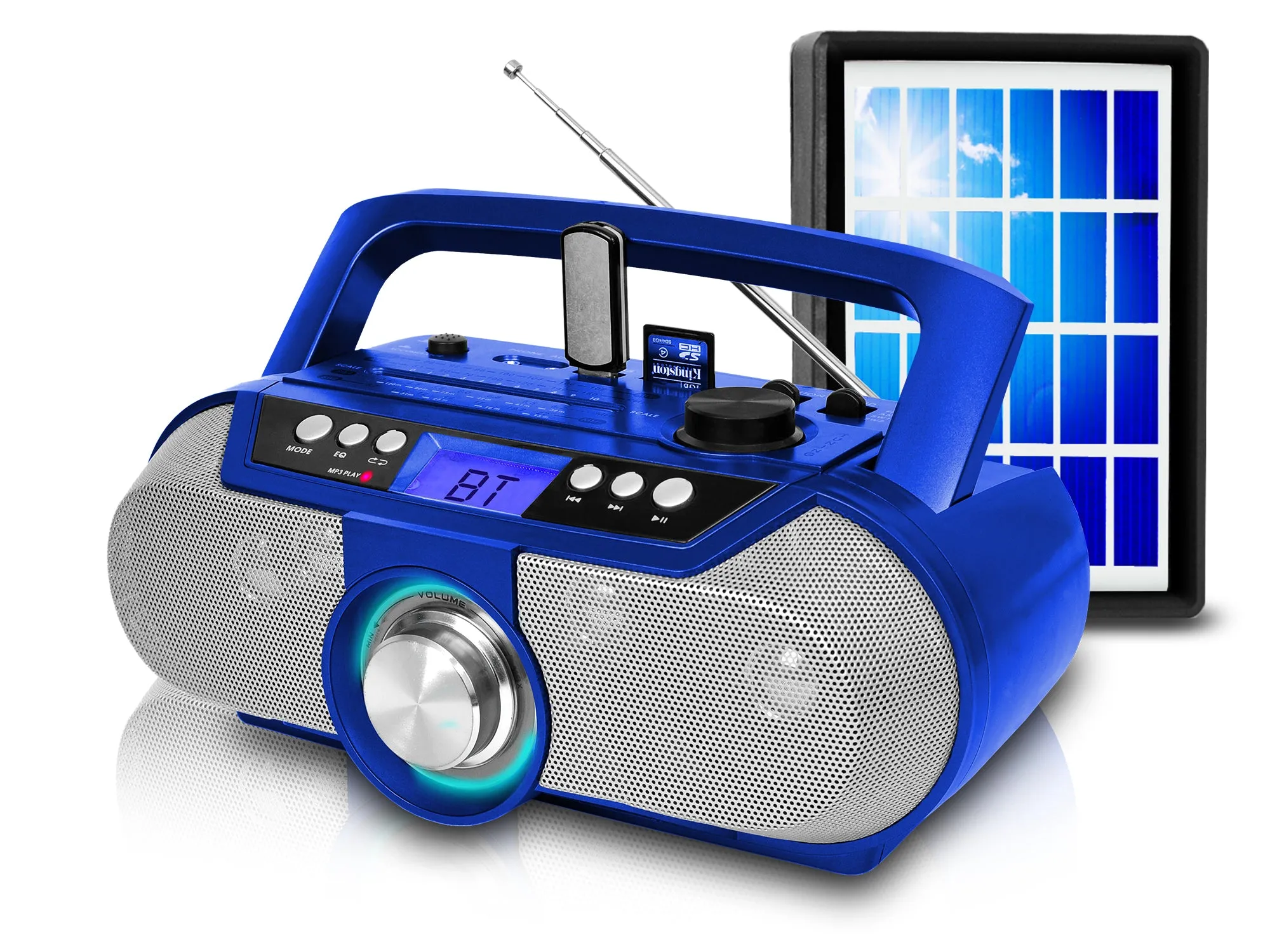 Rechargeable Bluetooth Portable Solar Powered Speaker with USB /SD Inputs
