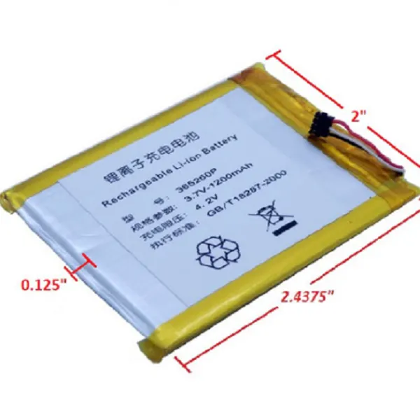 Rechargeable Li-ion Battery 3.7V 1200mAh 365260P GB/T18287-2000
