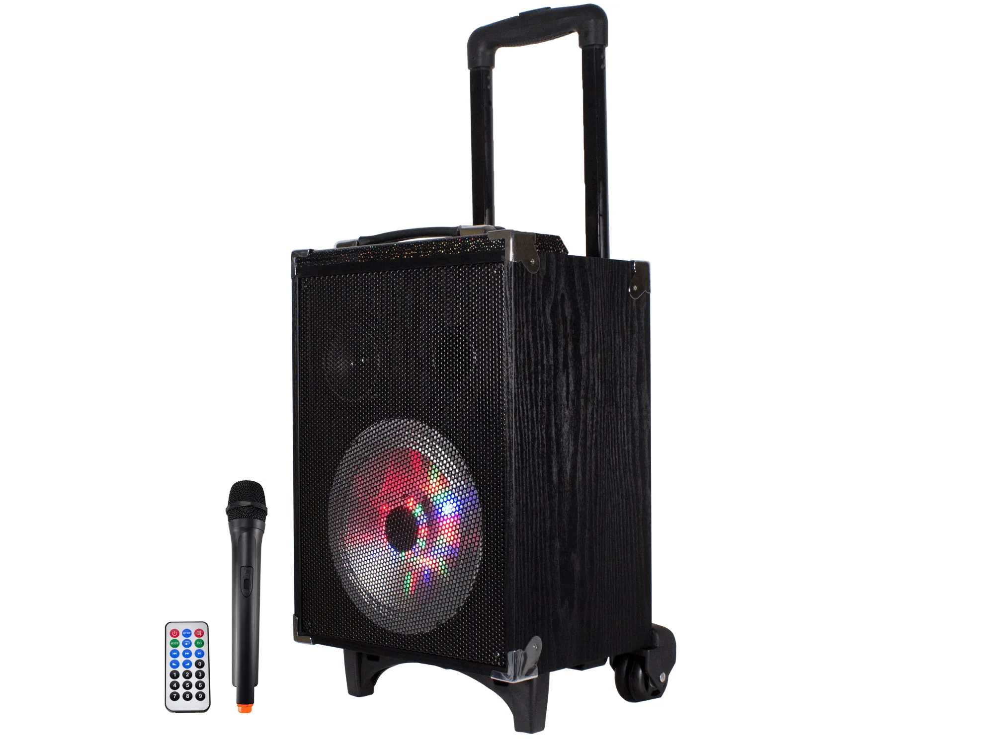 Rechargeable Portable Bluetooth® Speaker with Retractable Mic Stand