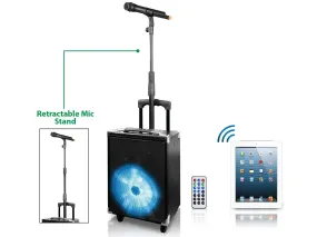 Rechargeable Portable Bluetooth® Speaker with Retractable Mic Stand