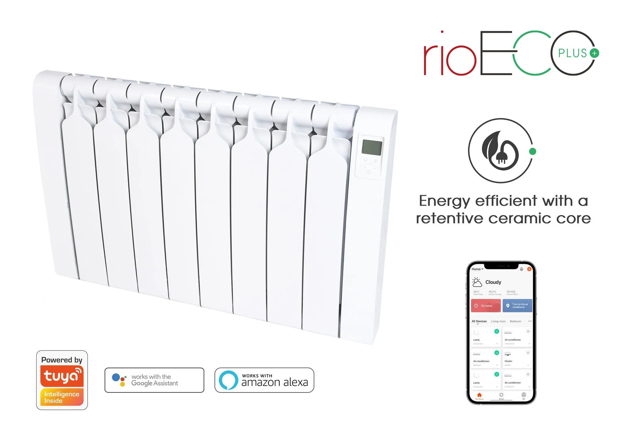Rio Eco Plus - 2000W Ceramic Core Smart Electric Radiator