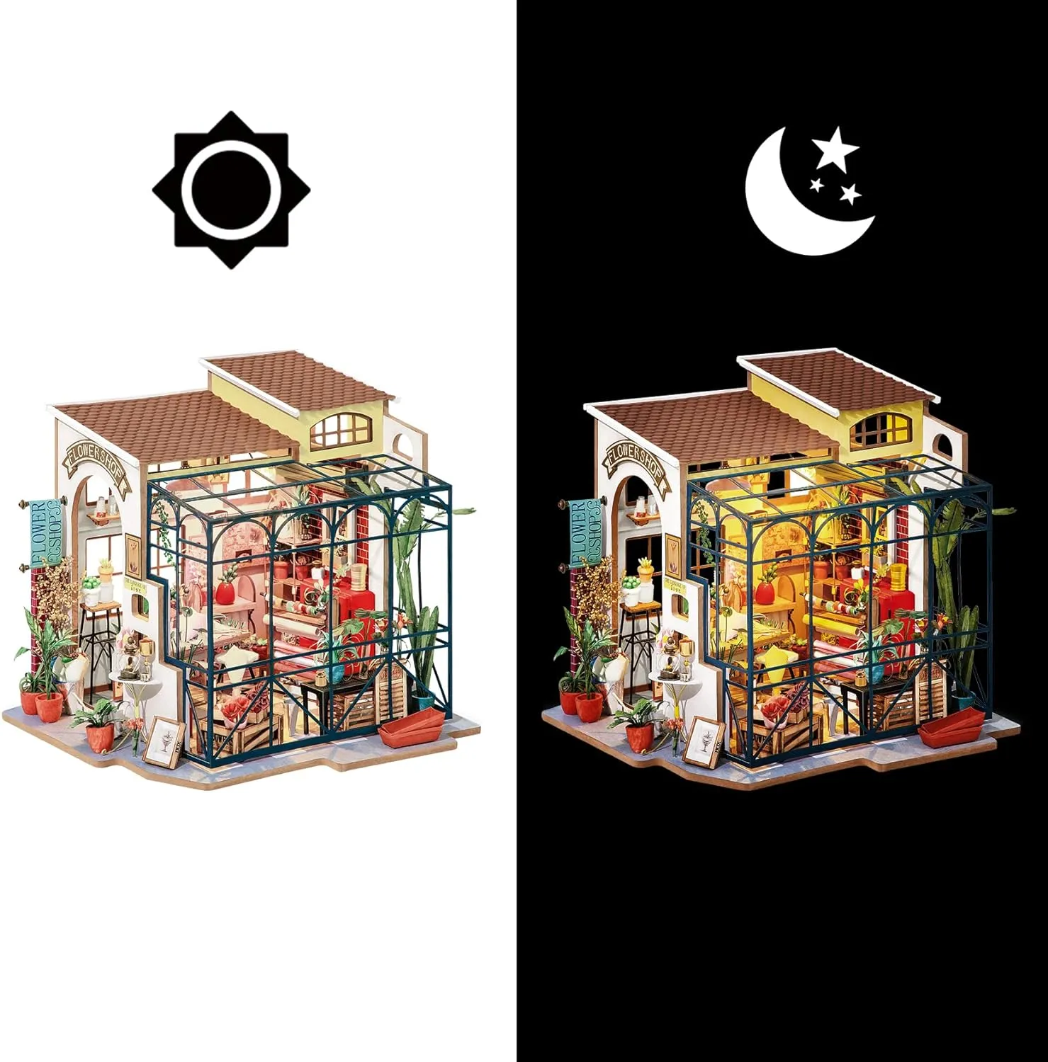 Rolife Emily’S Flower Shop 3D Diy Flowerist House Puzzle