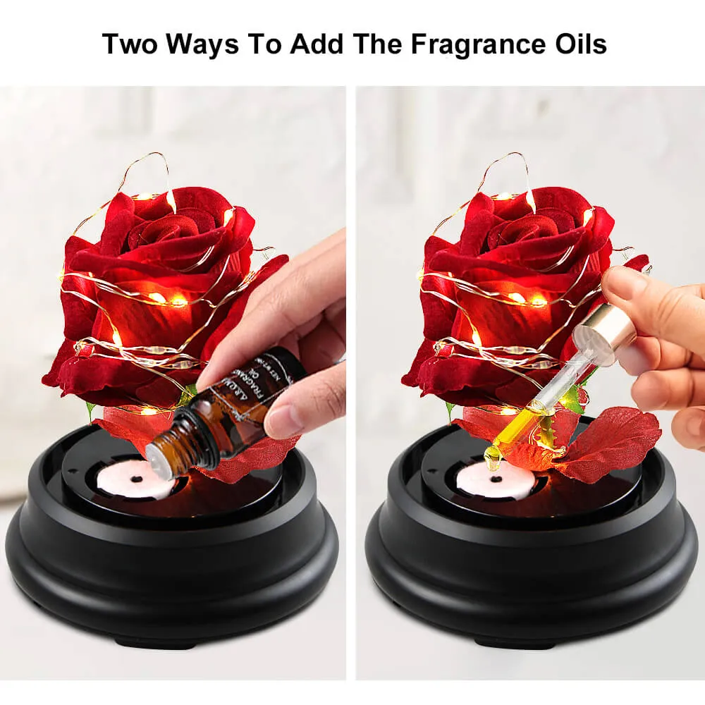 Rose Light Aromatherapy Oil Diffuser Christmas LED Rose Lamps