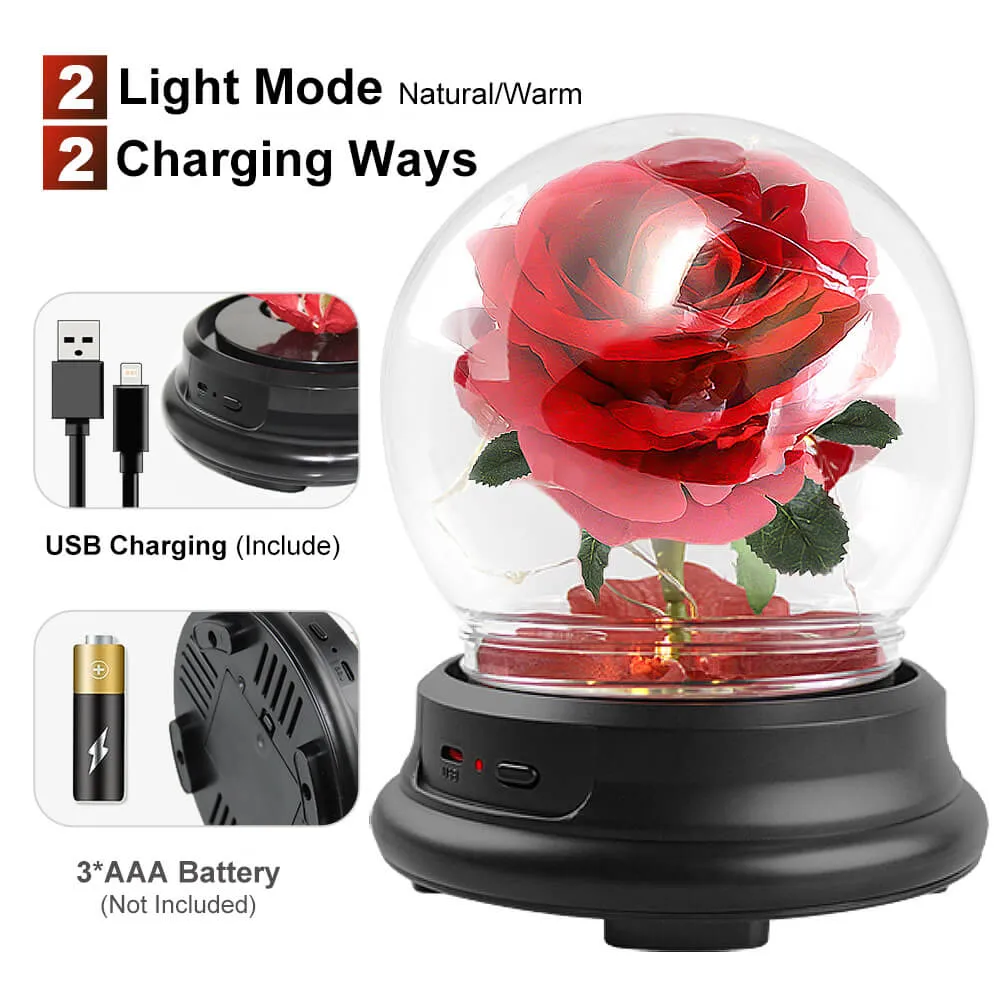 Rose Light Aromatherapy Oil Diffuser Christmas LED Rose Lamps
