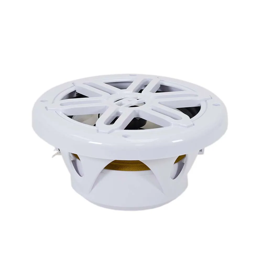 SA-08M01W-RGB - Pair of White 8 Inch 200 Watt 2-Way Waterproof Boat/Marine Speakers with RGB Lights