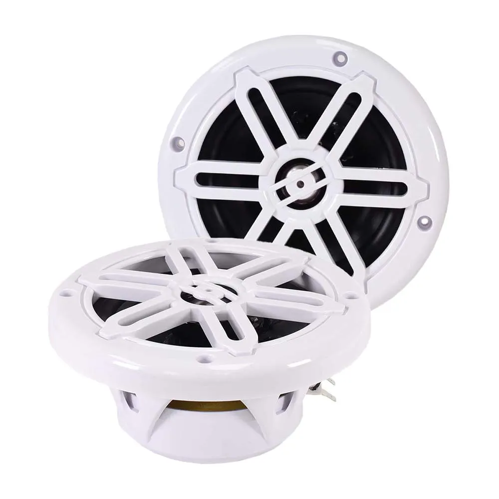 SA-525M01W - Pair of White 5.25 Inch 100 Watt 2-Way Waterproof Boat/Marine Speakers - 200 Watts Total