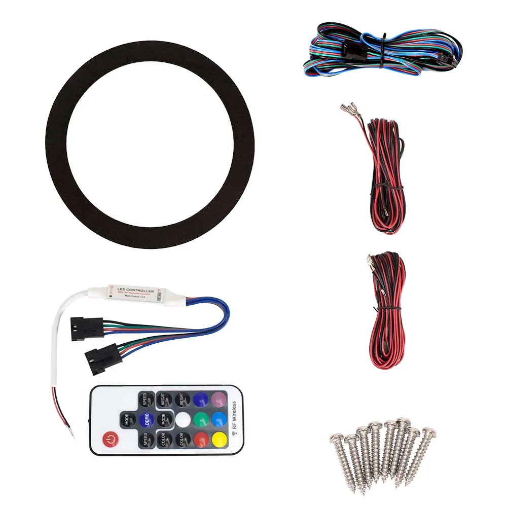 SA-65M01B-RGB - Pair of Black 6.5 Inch 150 Watt 2-Way Waterproof Boat/Marine Speakers with RGB Lights
