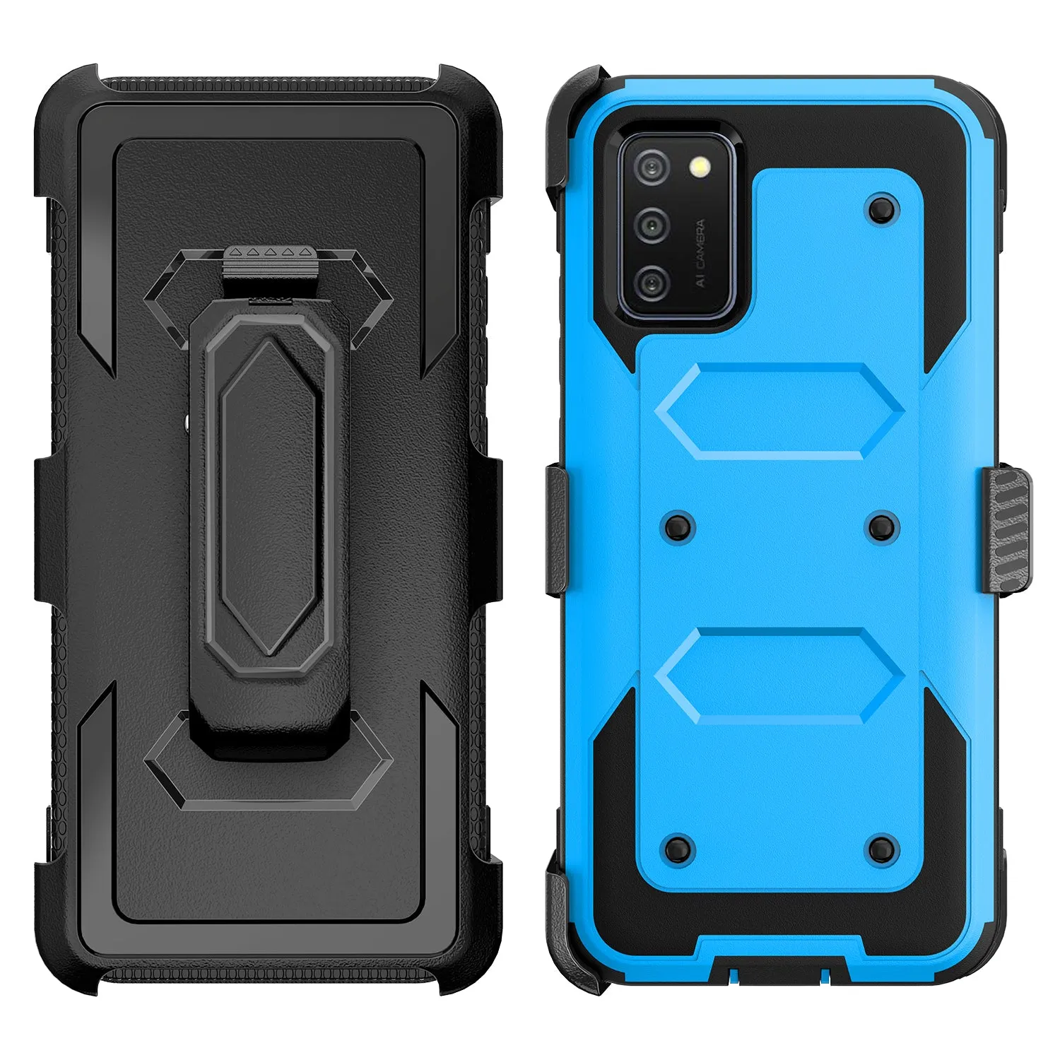 Samsung Galaxy A52 5G Case, Galaxy A52 5G Case, Triple Protection 3-1 w/ Built in Screen Protector Heavy Duty Holster Shell Combo Case - Blue