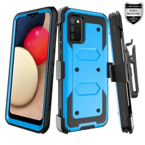 Samsung Galaxy A52 5G Case, Galaxy A52 5G Case, Triple Protection 3-1 w/ Built in Screen Protector Heavy Duty Holster Shell Combo Case - Blue