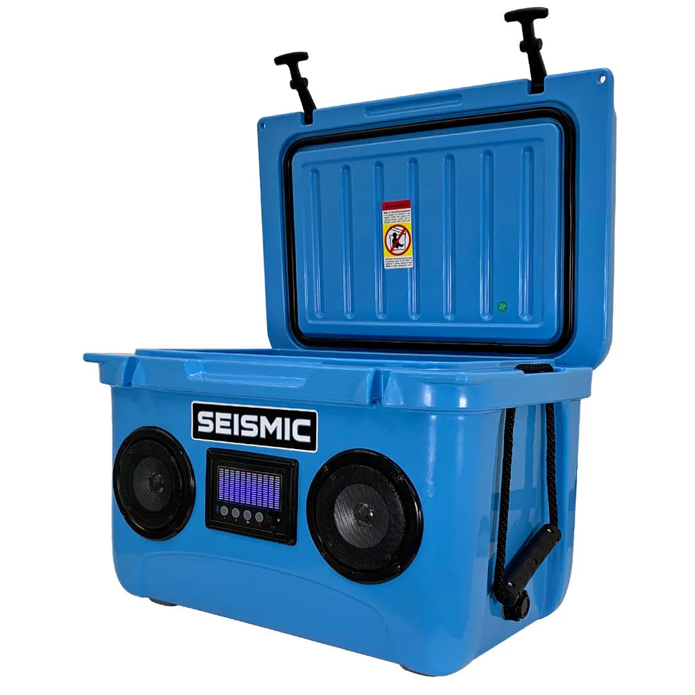SC37WS-Blue - 37 Quart Blue Hard Cooler Box with Built-In Bluetooth Speakers