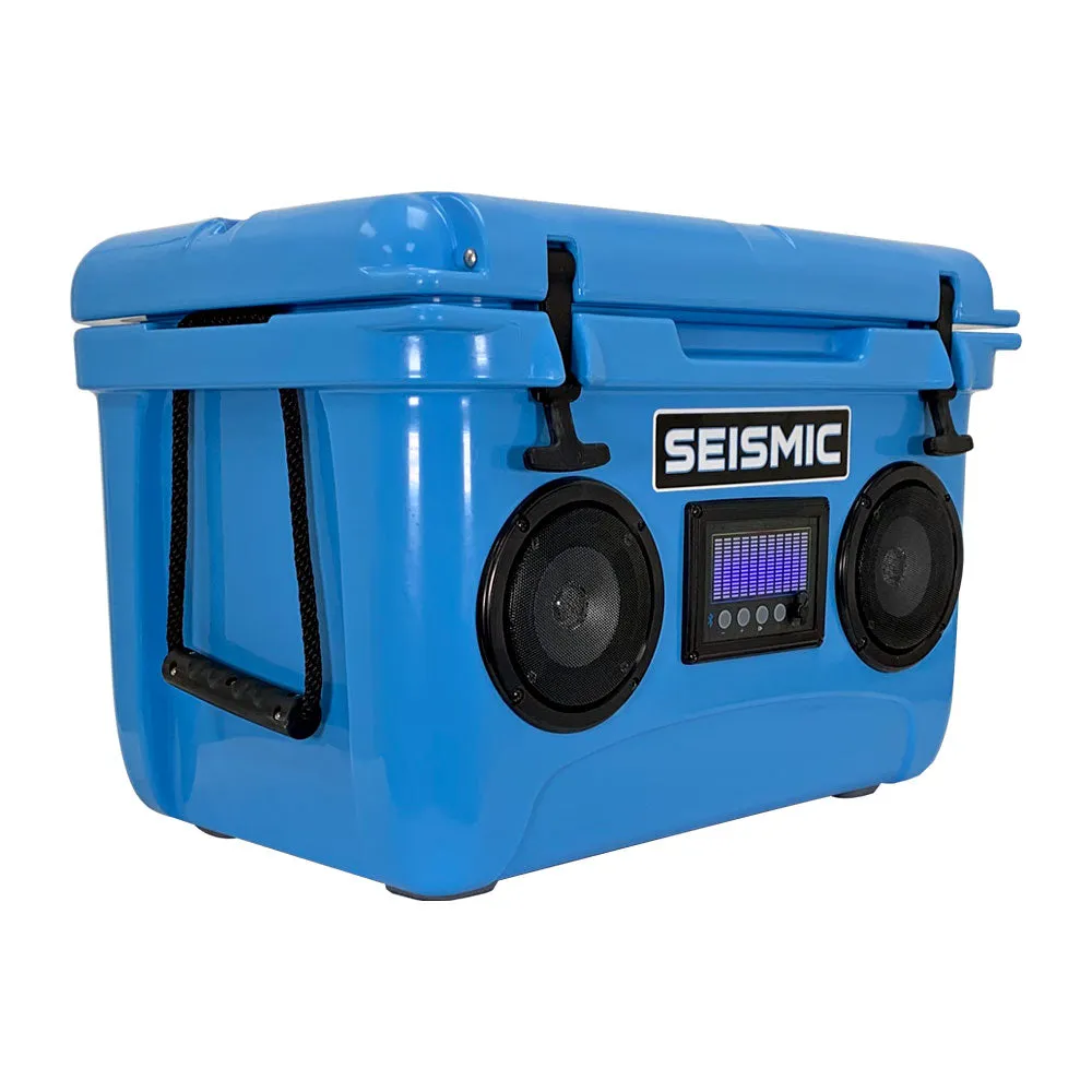 SC37WS-Blue - 37 Quart Blue Hard Cooler Box with Built-In Bluetooth Speakers