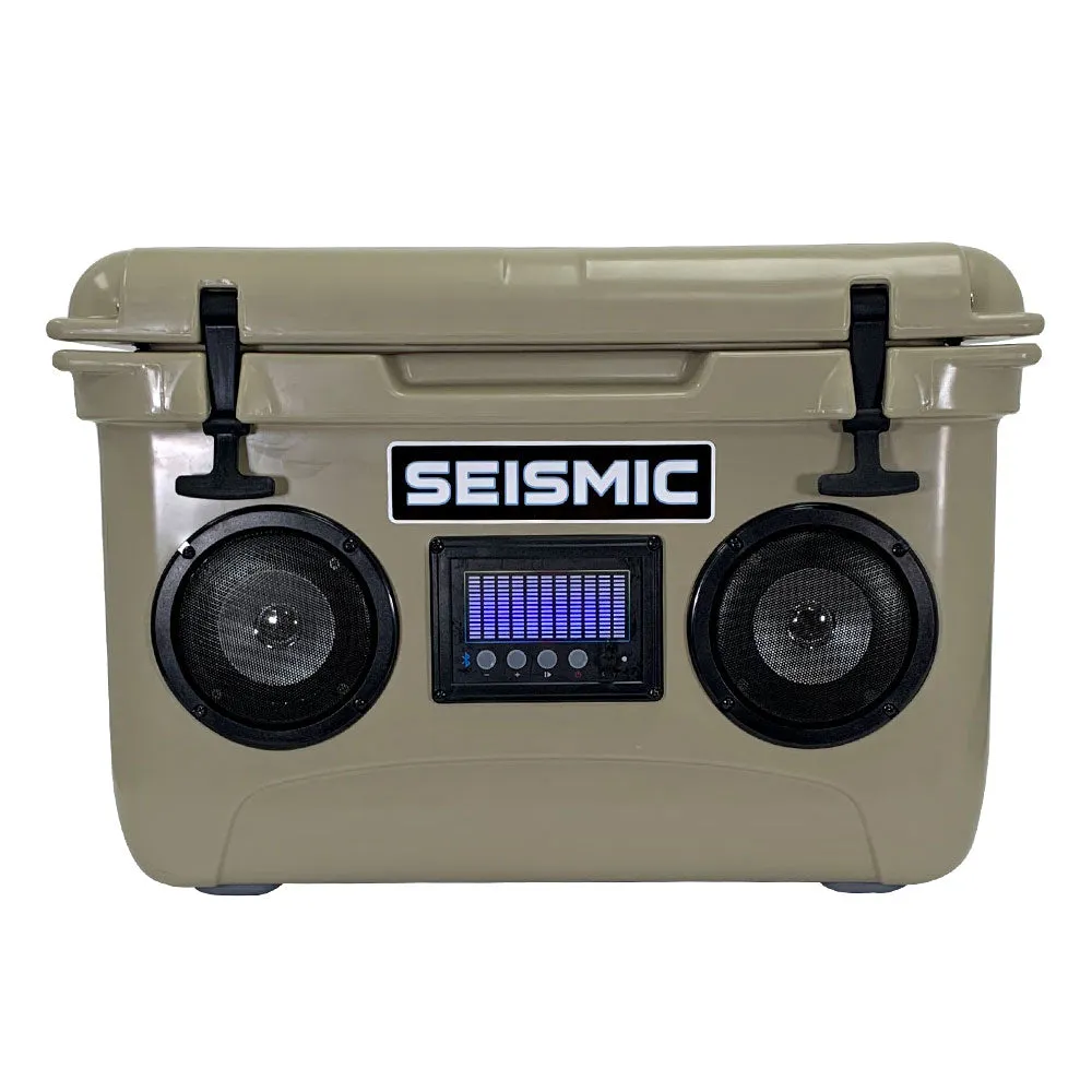 SC37WS-Tan - 37 Quart Tan Hard Cooler Box with Built-In Bluetooth Speakers