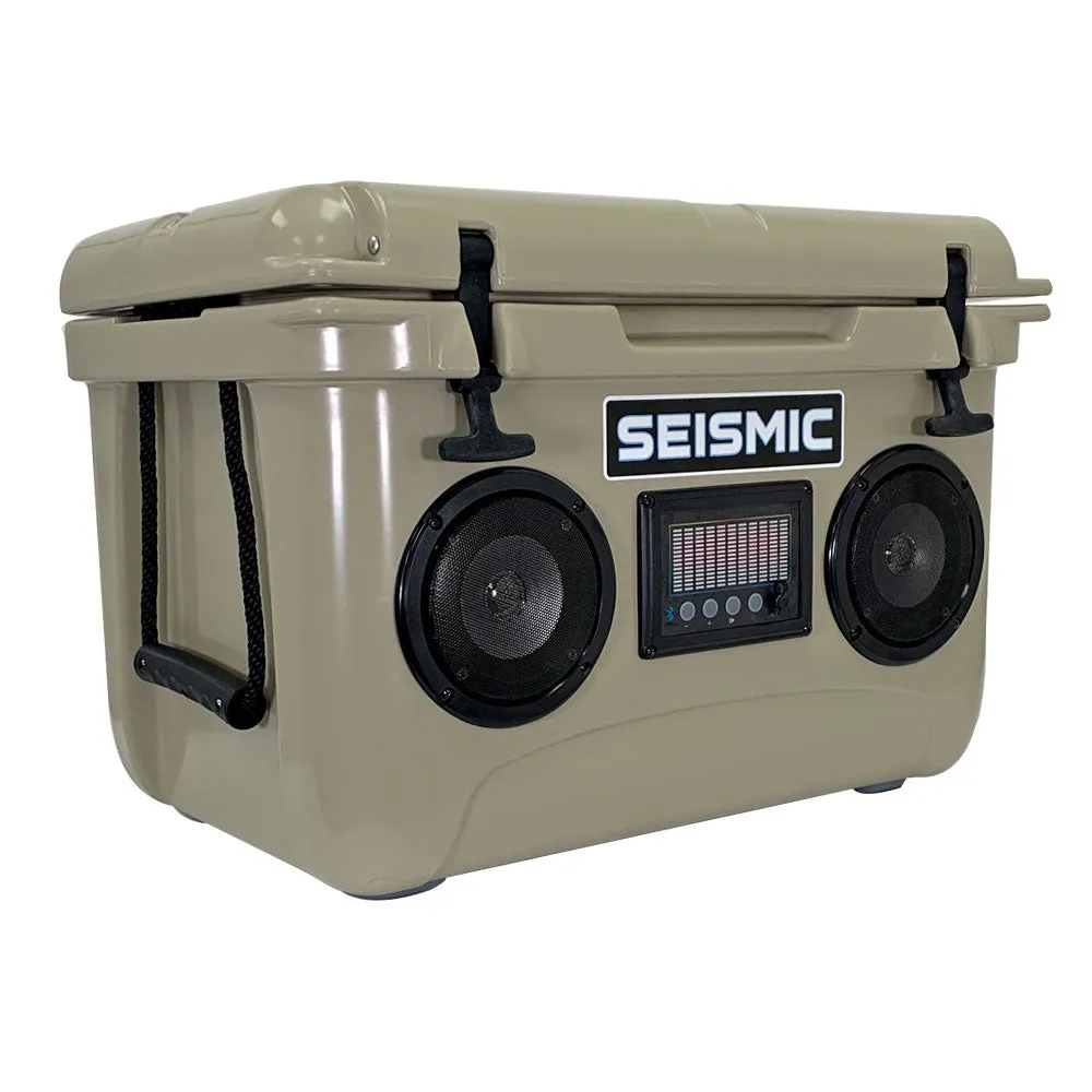 SC37WS-Tan - 37 Quart Tan Hard Cooler Box with Built-In Bluetooth Speakers