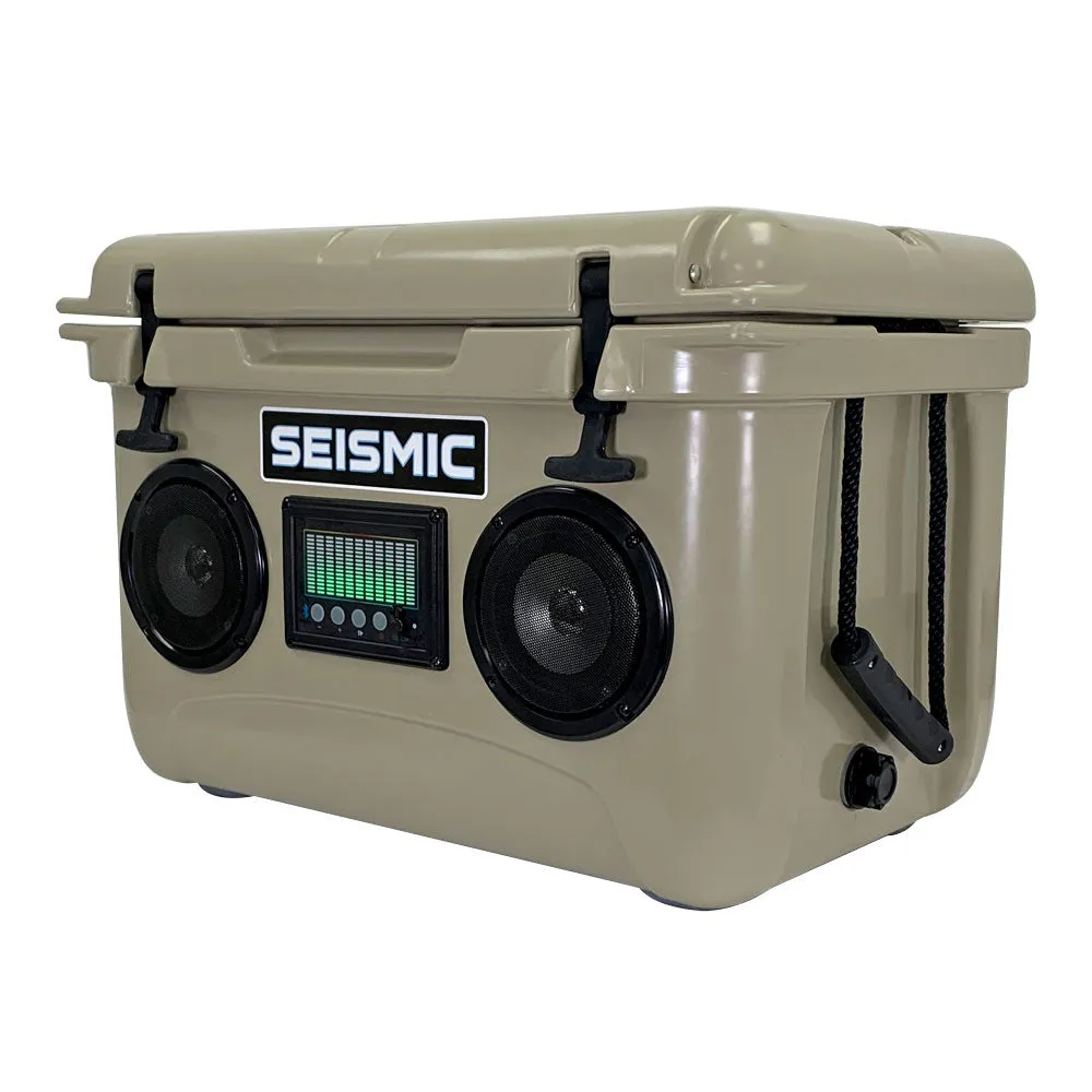 SC37WS-Tan - 37 Quart Tan Hard Cooler Box with Built-In Bluetooth Speakers