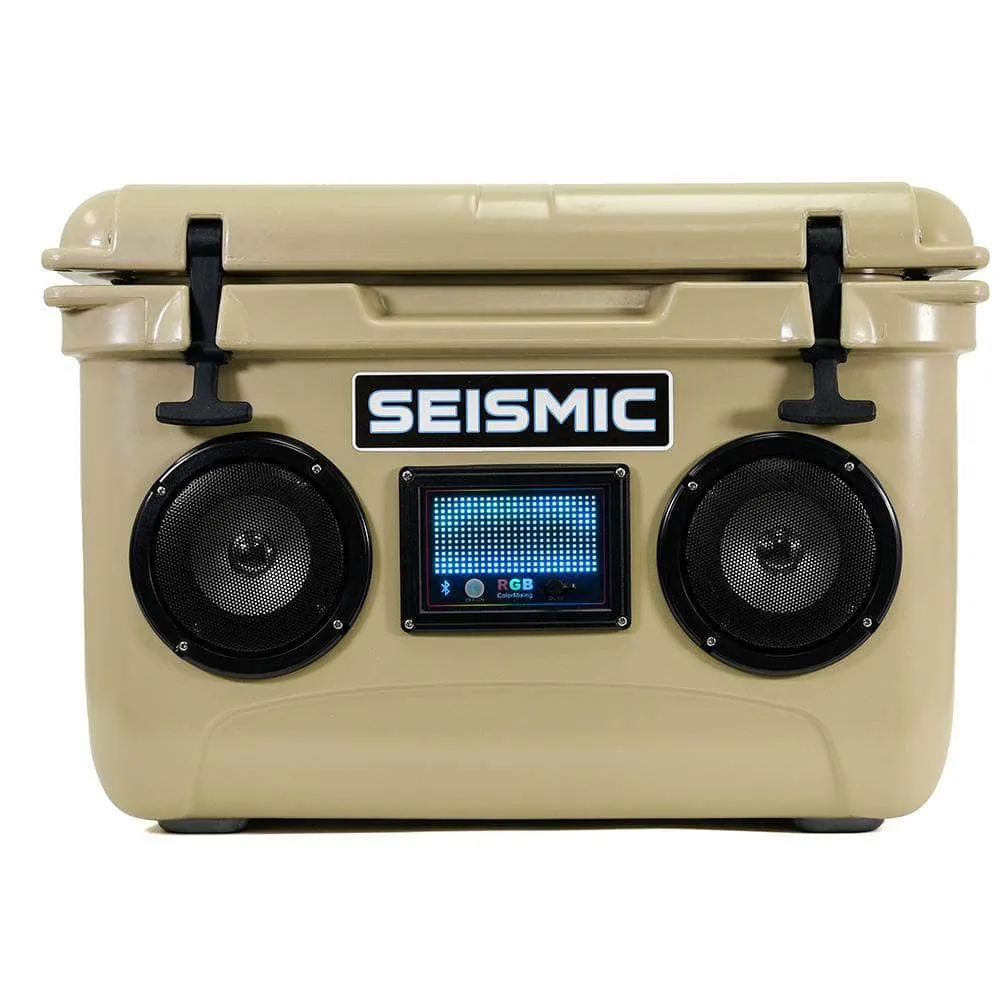 SC37WS-Tan - 37 Quart Tan Hard Cooler Box with Built-In Bluetooth Speakers