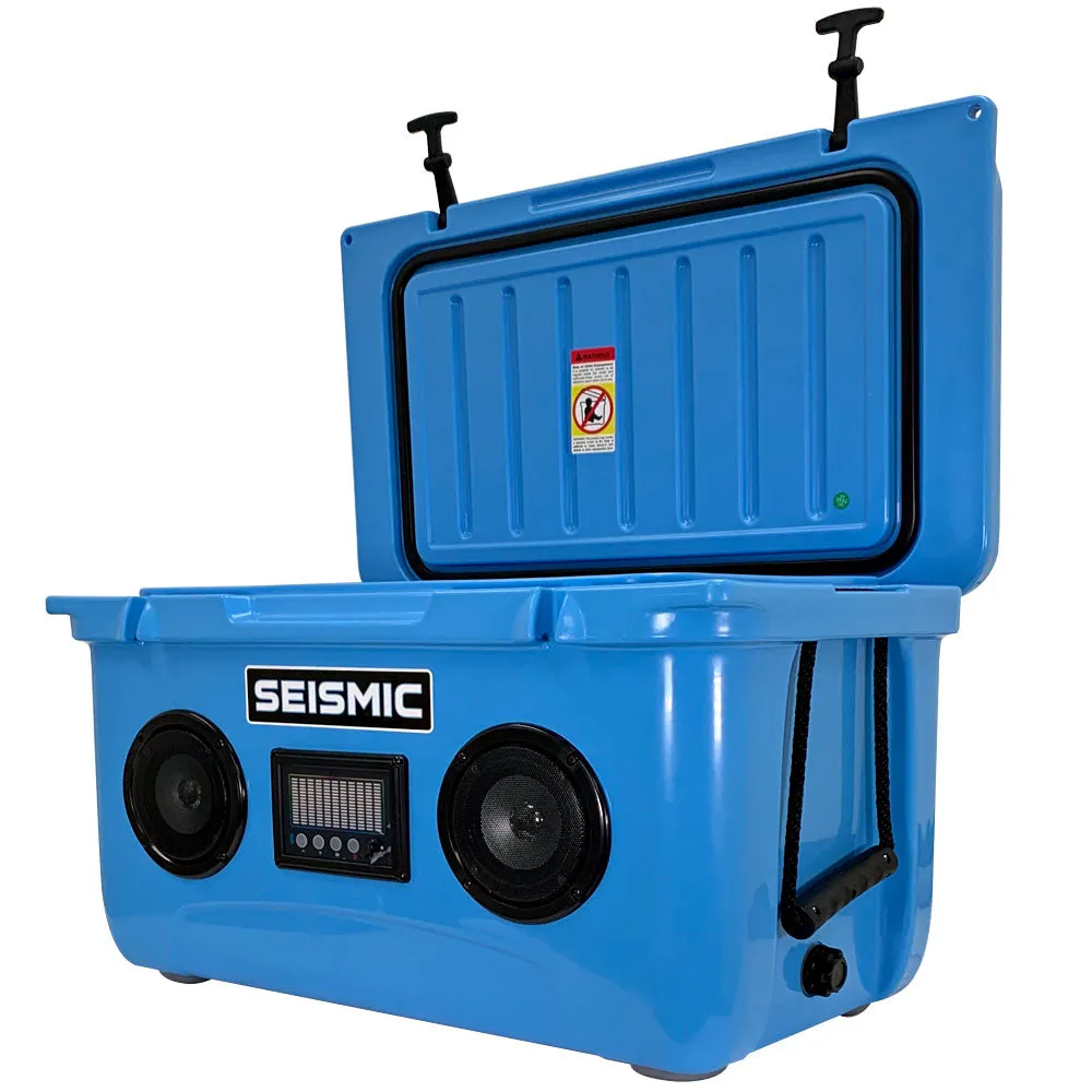 SC48WS-Blue - 48 Quart Blue Hard Cooler Box with Built-In Bluetooth Speakers