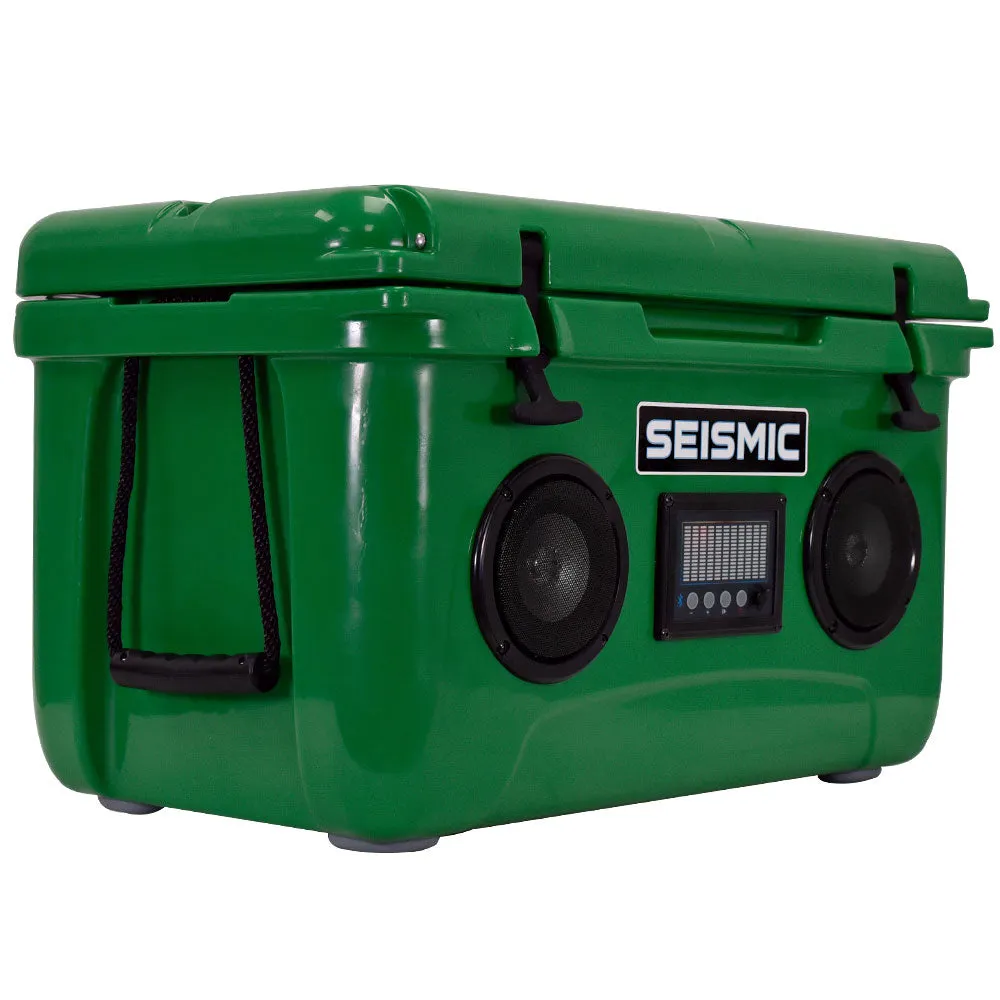 SC48WS-Green - 48 Quart Green Hard Cooler Box with Built-In Bluetooth Speakers
