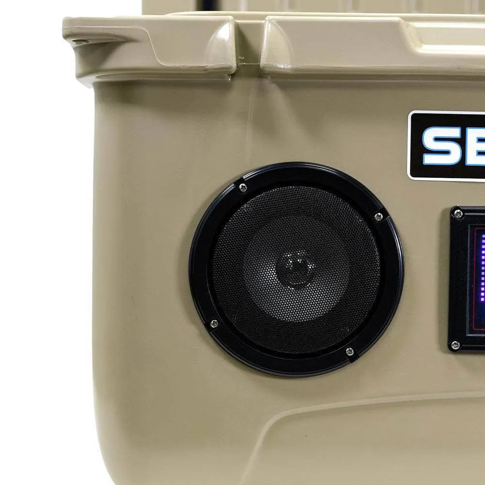 SC48WS-Tan - 48 Quart Tan Hard Cooler Box with Built-In Bluetooth Speakers
