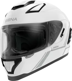 Sena Stryker Full Face Helmet With Mesh Intercom Gloss White