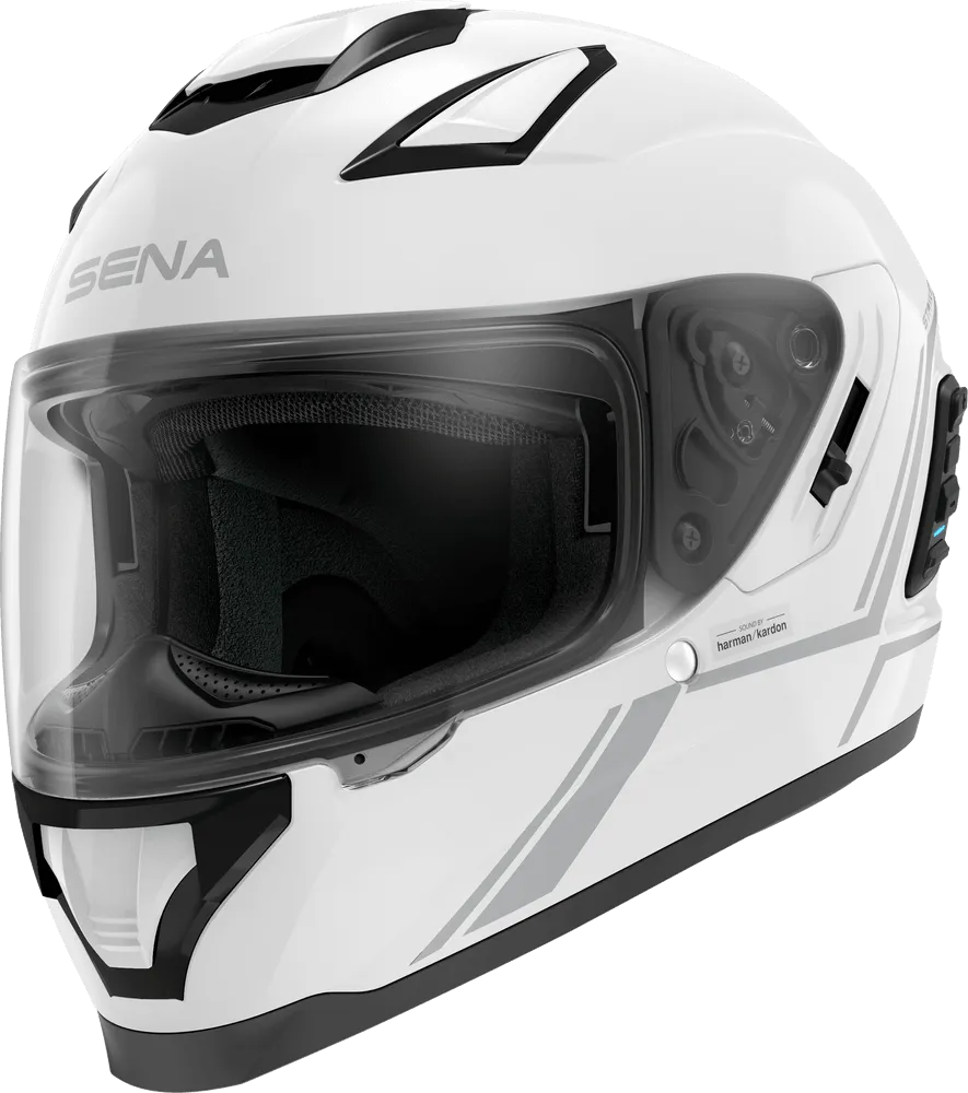 Sena Stryker Full Face Helmet With Mesh Intercom Gloss White