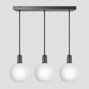 Sleek Opal Glass Globe 3 Wire Cluster Lights - 7 inch - White