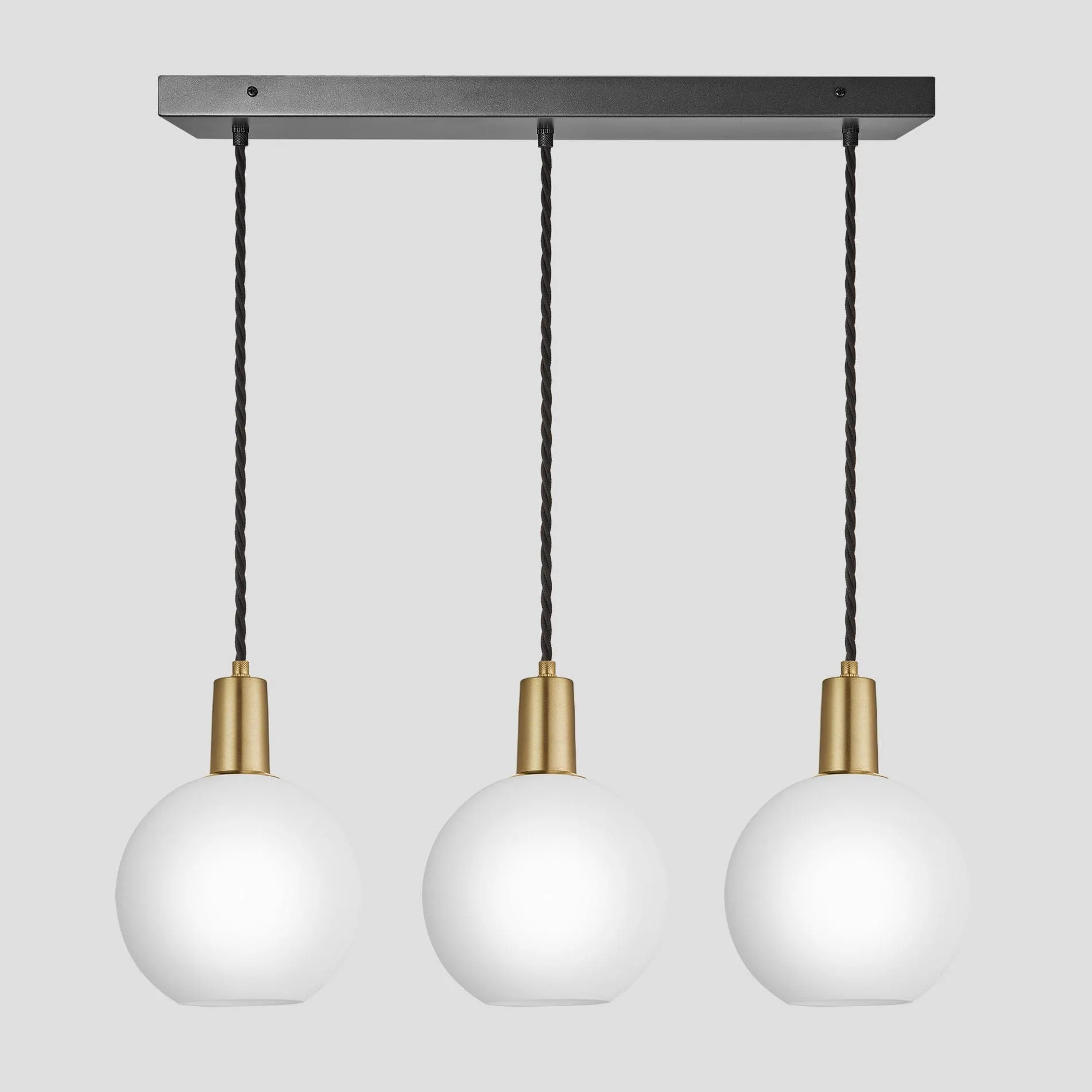 Sleek Opal Glass Globe 3 Wire Cluster Lights - 7 inch - White