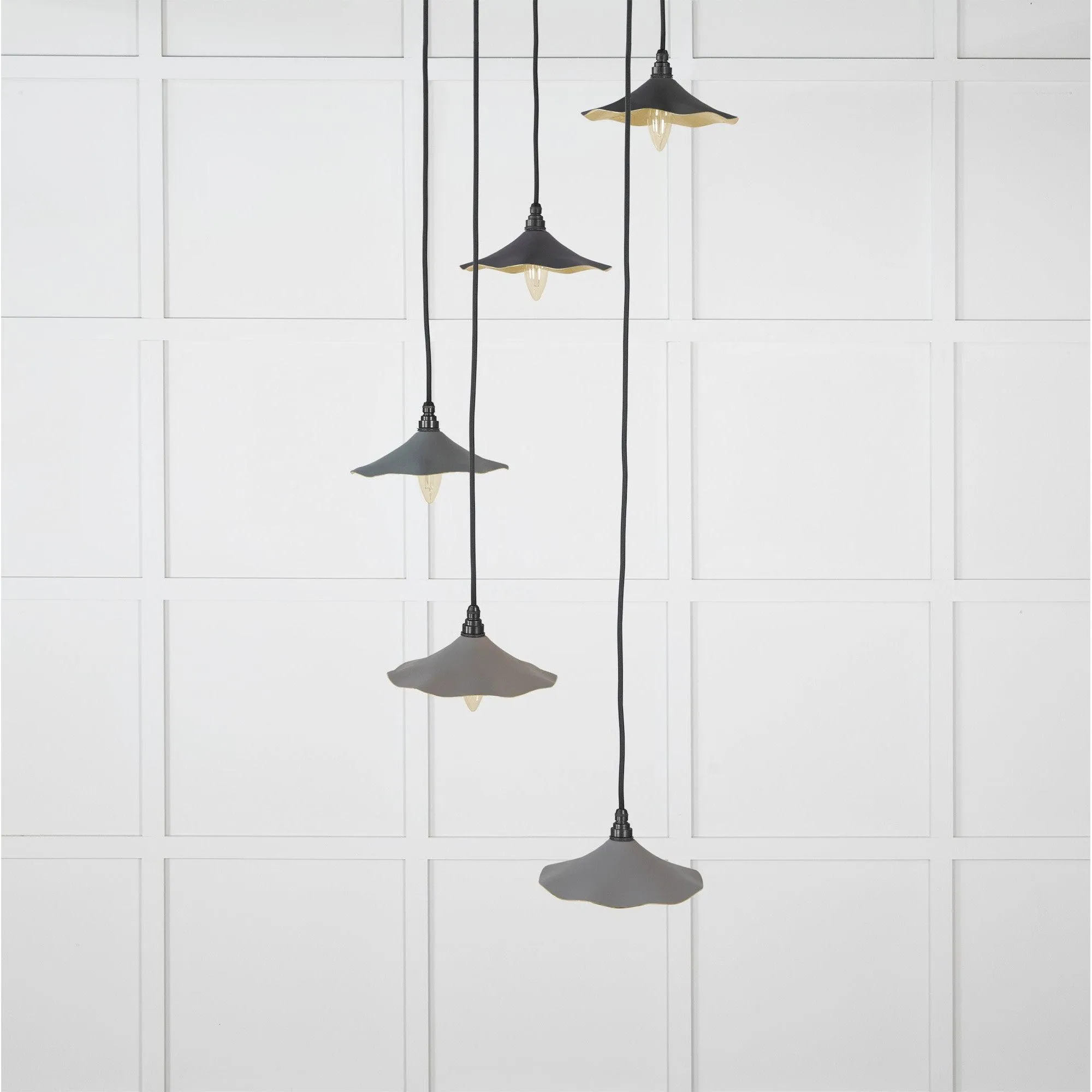 Smooth Brass Flora Cluster Pendant in Bluff | From The Anvil