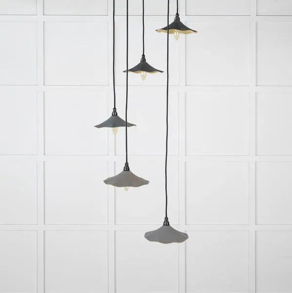 Smooth Brass Flora Cluster Pendant in Bluff | From The Anvil