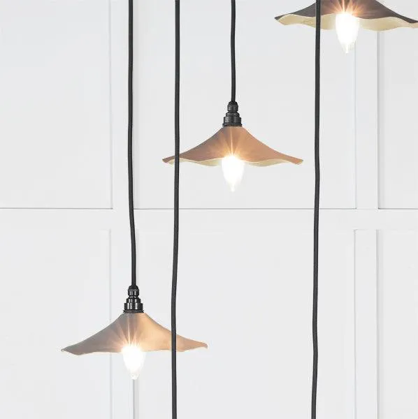 Smooth Brass Flora Cluster Pendant in Bluff | From The Anvil