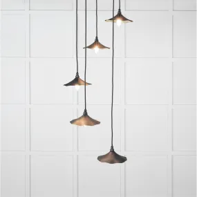 Smooth Brass Flora Cluster Pendant in Soot | From The Anvil