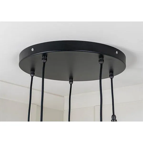Smooth Brass Flora Cluster Pendant in Soot | From The Anvil