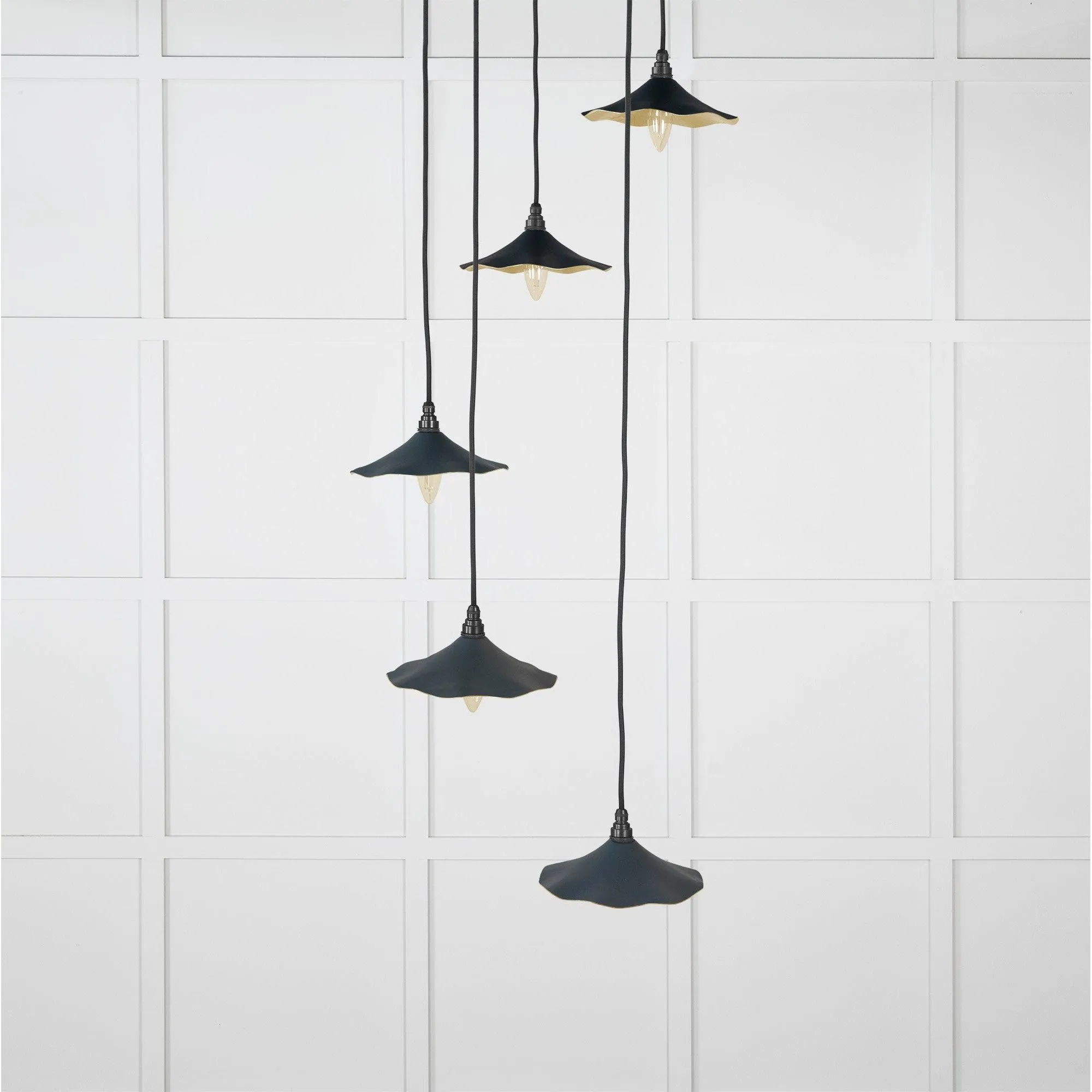 Smooth Brass Flora Cluster Pendant in Soot | From The Anvil