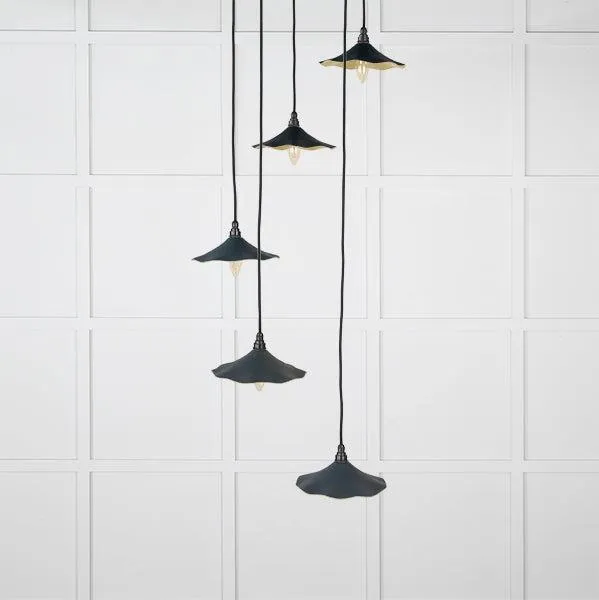 Smooth Brass Flora Cluster Pendant in Soot | From The Anvil