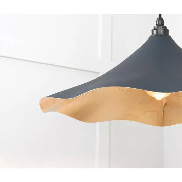 Smooth Brass Flora Pendant in Soot | From The Anvil