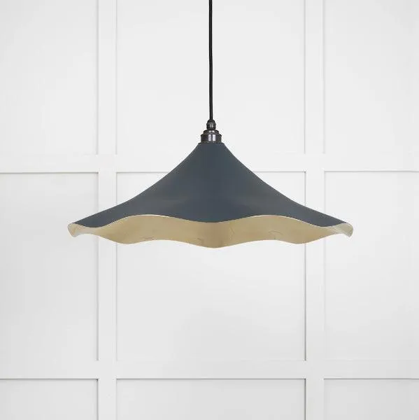 Smooth Brass Flora Pendant in Soot | From The Anvil