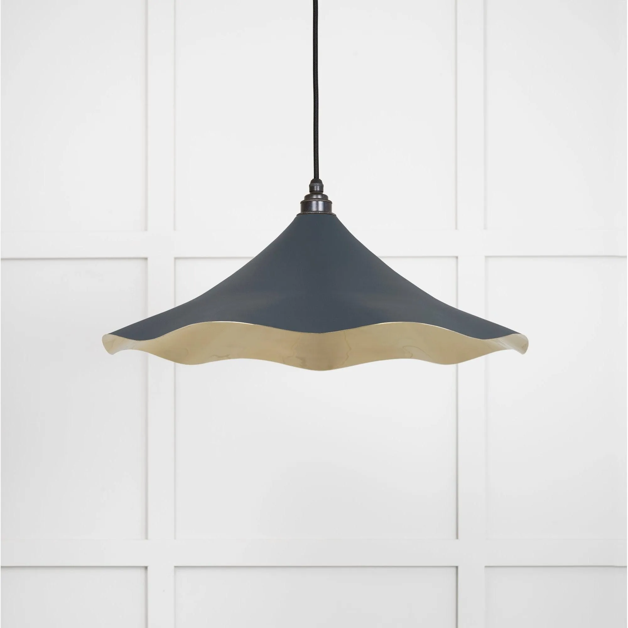 Smooth Brass Flora Pendant in Soot | From The Anvil