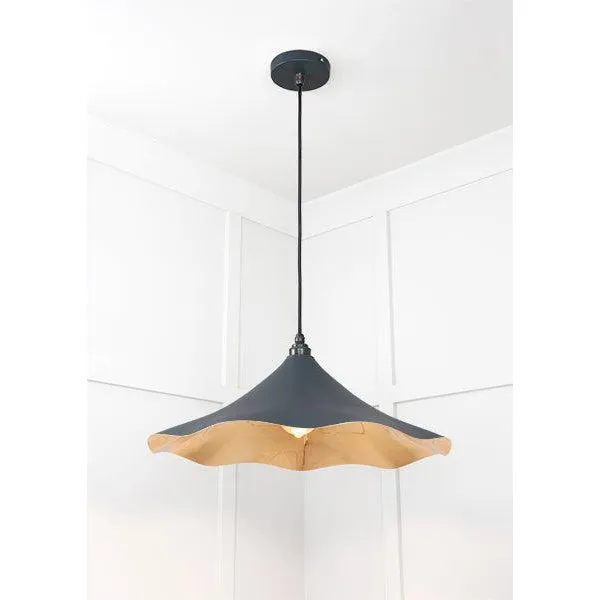 Smooth Brass Flora Pendant in Soot | From The Anvil