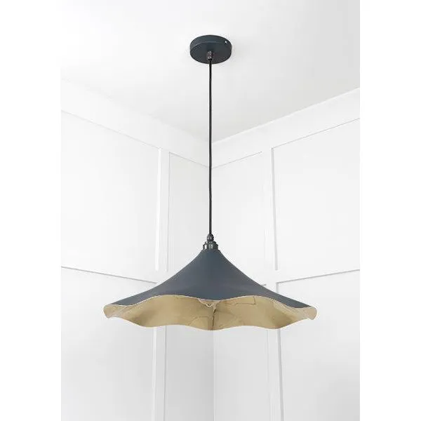 Smooth Brass Flora Pendant in Soot | From The Anvil