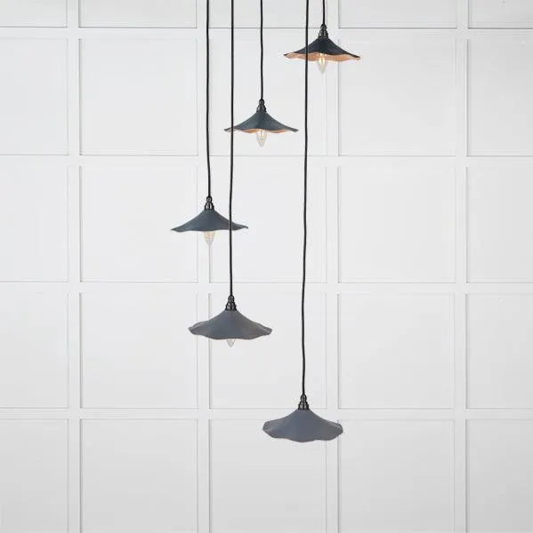 Smooth Copper Flora Cluster Pendant in Slate | From The Anvil