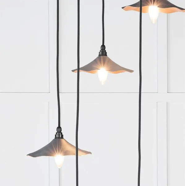 Smooth Copper Flora Cluster Pendant in Slate | From The Anvil