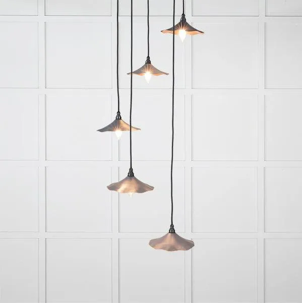 Smooth Copper Flora Cluster Pendant in Slate | From The Anvil