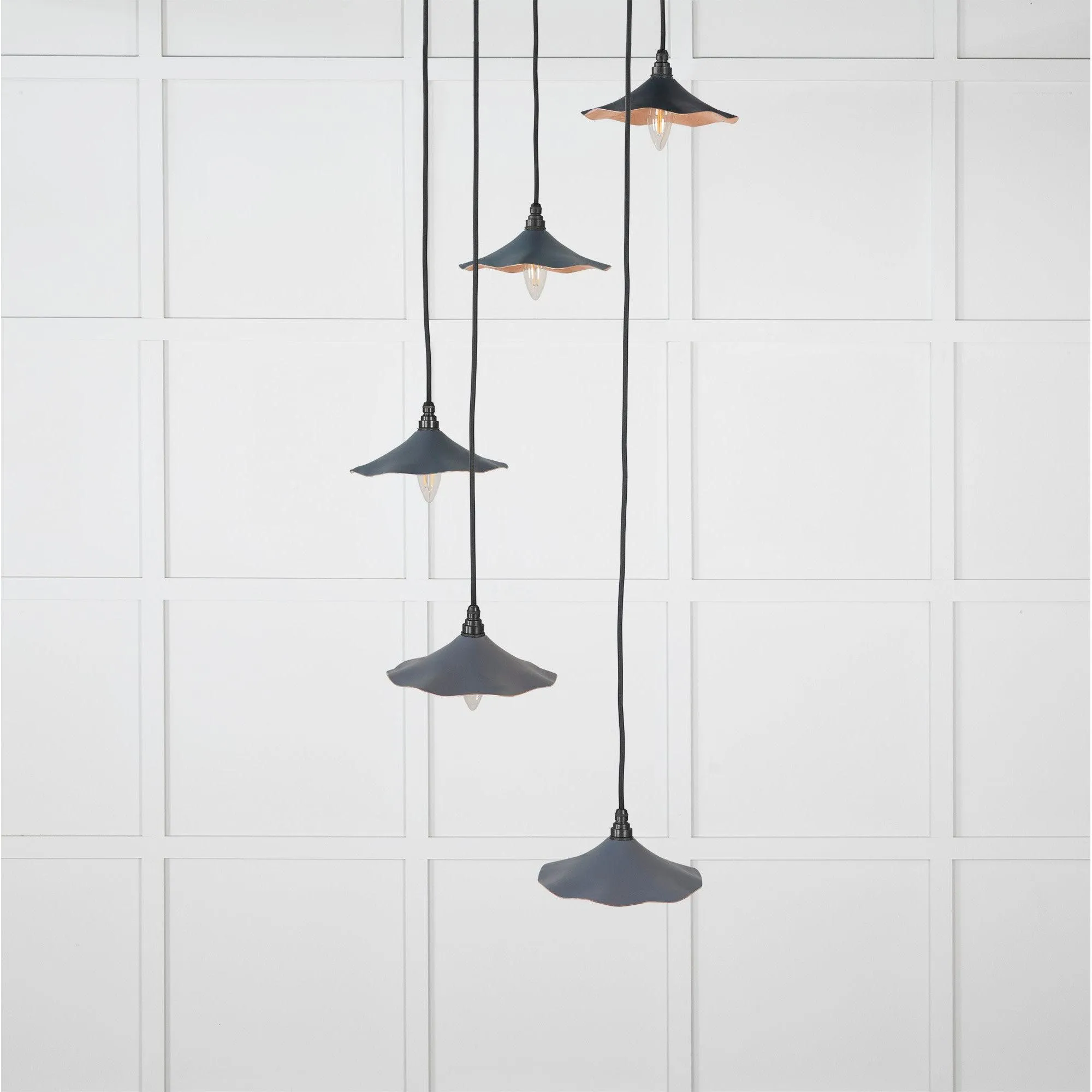 Smooth Copper Flora Cluster Pendant in Slate | From The Anvil