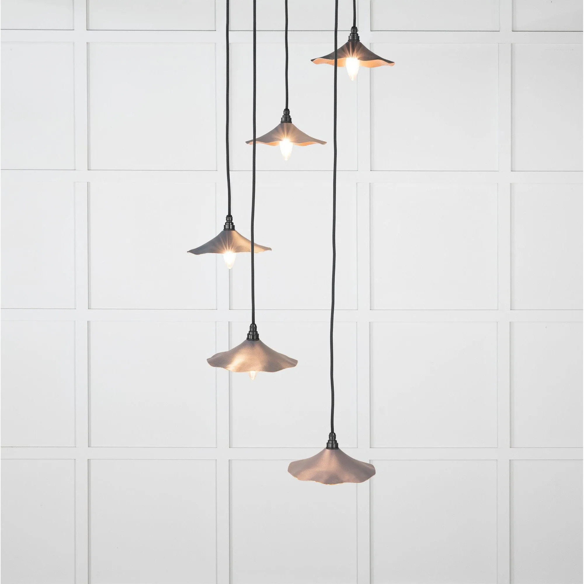 Smooth Copper Flora Cluster Pendant in Slate | From The Anvil