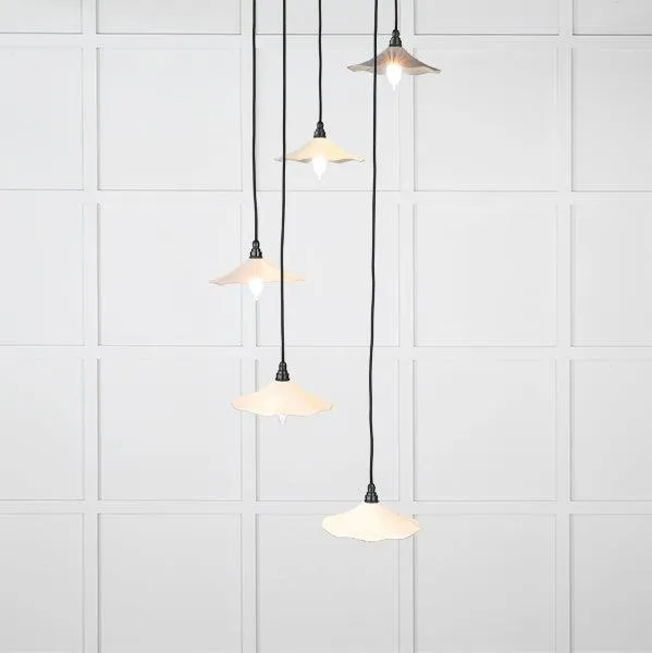 Smooth Nickel Flora Cluster Pendant in Teasel | From The Anvil