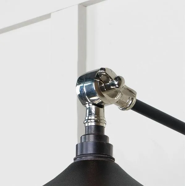 Smooth Nickel Flora Wall Light in Elan Black | From The Anvil