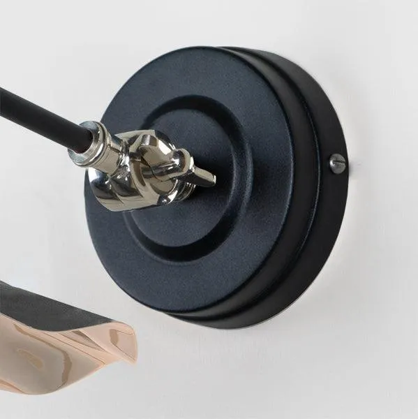 Smooth Nickel Flora Wall Light in Elan Black | From The Anvil