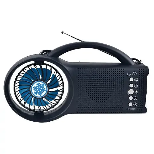 Solar Power Bluetooth Speaker with FM Radio / LED Torch Light / Fan