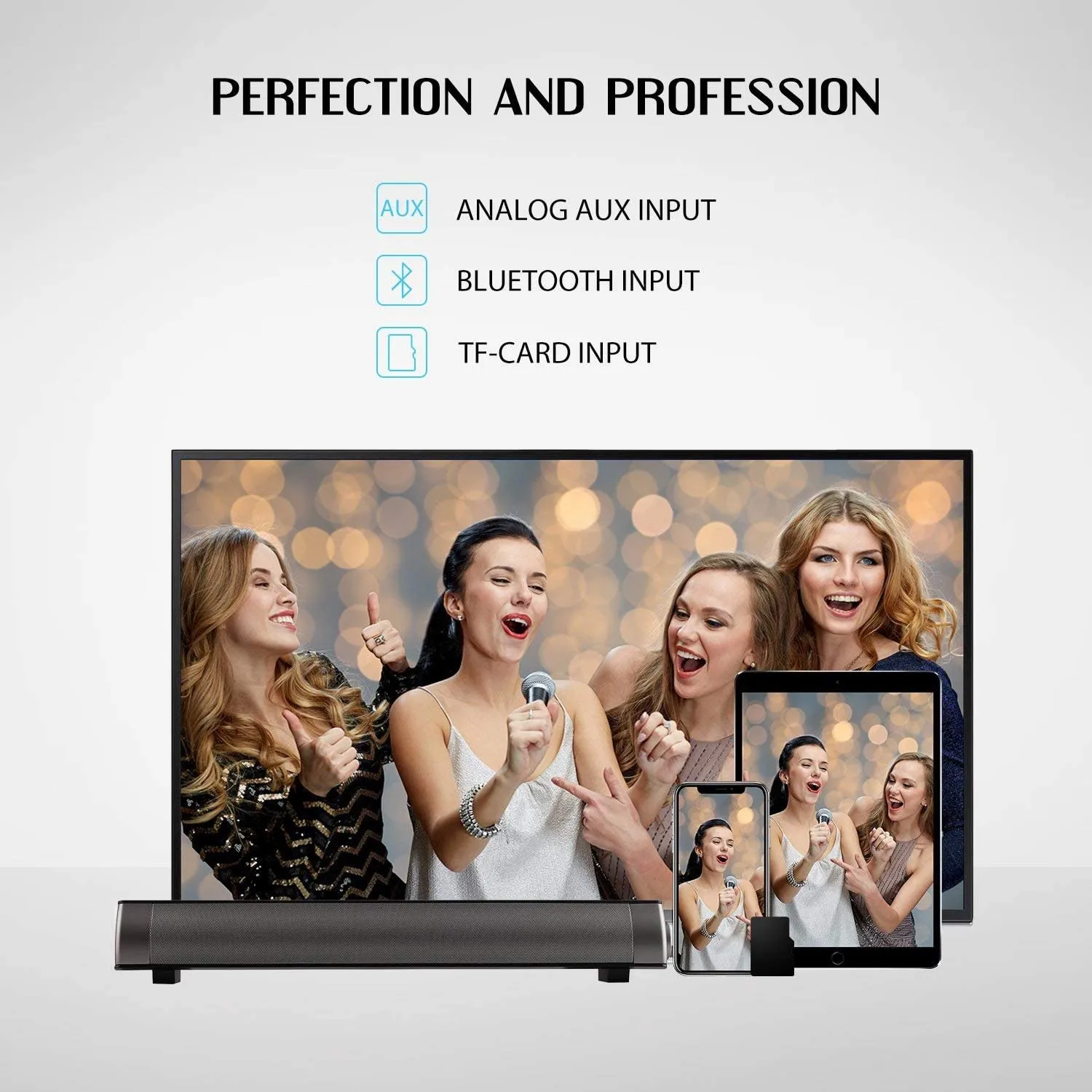 Soundbar With Bluetooth Home Theater Subwoofer With Wireless/Wired Bar Speaker For TV